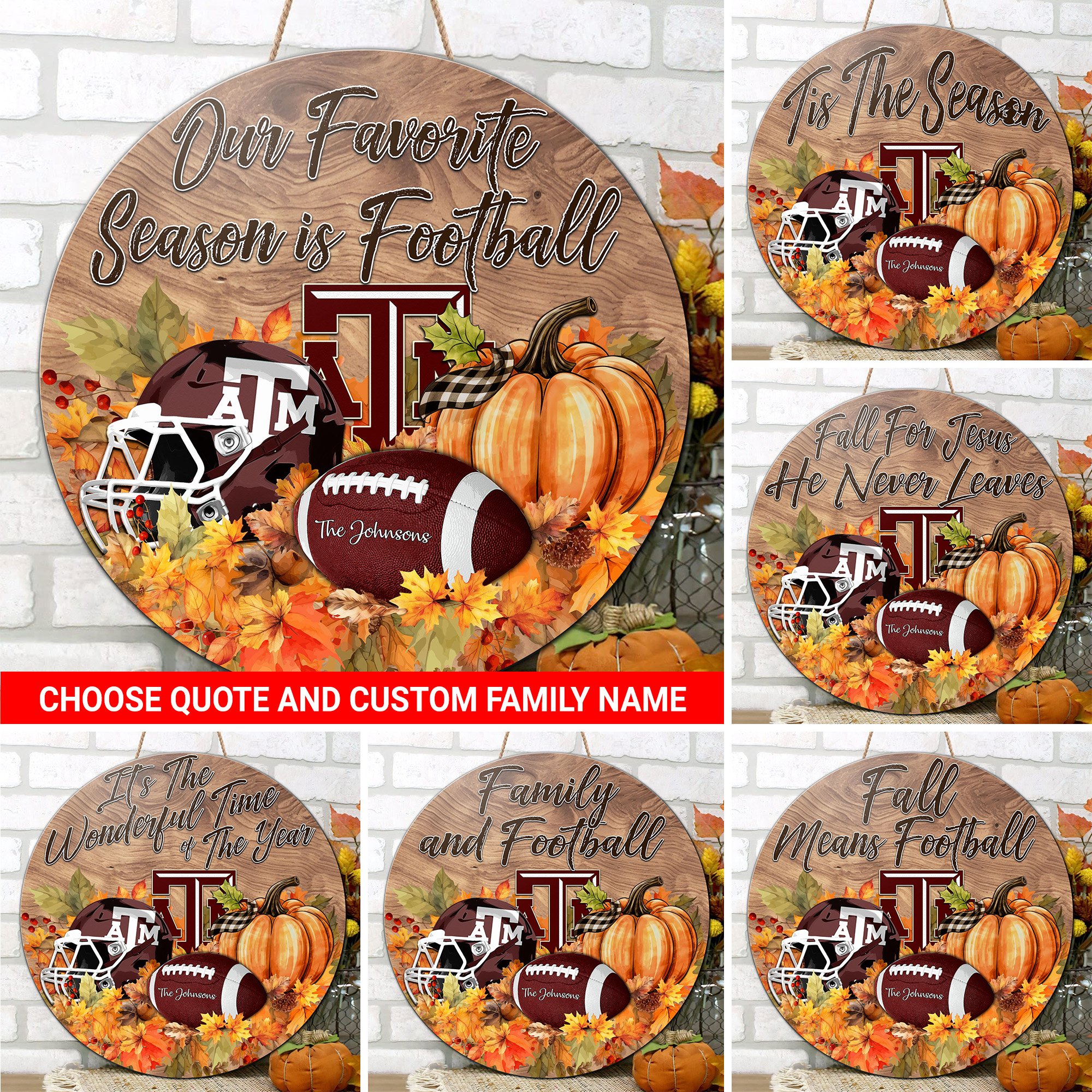 Texas A&M Aggies Shape Wooden Sign Custom Your Family Name And Choose Your Quotes, Sport Sign, Sport Gifts For Fan, Home Decorations EHIVM-59971